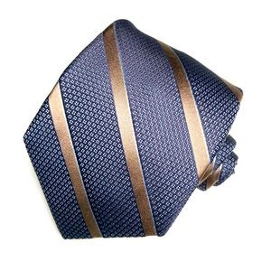 John W. Nordstrom Men’s Navy Blue with Brown Stripe Silk Tie